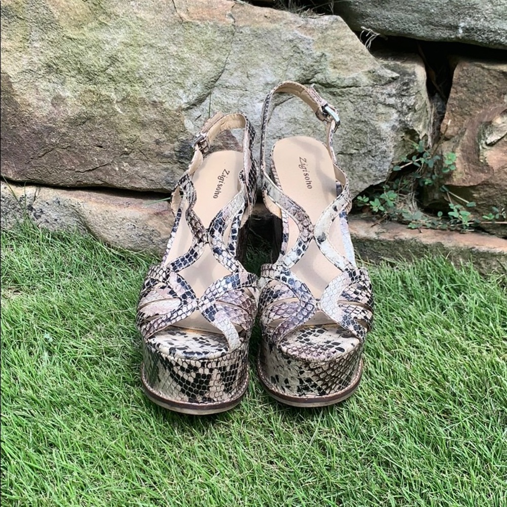 Zigi Soho Python Print Wedges - image 3